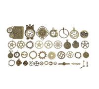NIYANGLE 40pcs Metal Gear Charms for DIY Projects and Craft Accessories, Retro Punk Style Decorative Steampunk Watch Dial Charms for Handmade Jewelry and Sculpting