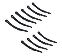NIYANGLE 40pcs Single Row Black Crystal Rhinestone Bang Clips Women Hair Accessories for Daily Use
