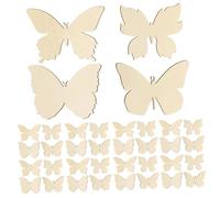 NIYANGLE 40Pcs Wooden Butterfly Cutouts DIY Craft Slices for Painting and Hanging Decorations Portable Wood Blanks for Art Projects and Home Decor