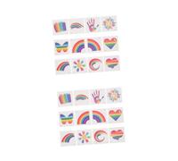 NIYANGLE 48 pcs Rainbow Gradient Gay Pride Temporary Face Stickers Bright Lgbt Body for Parades Festivals Adults Self-adhesive Rainbow Lgbtq Flag Decals