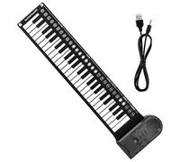NIYANGLE 49-key Foldable Electronic Hand Roll Piano for Beginners with Built-in Speaker, Portable Black Roll-up Keyboard Suitable for Music Practice and Travel