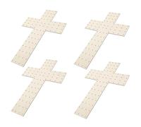 NIYANGLE 4pcs 20x30cm Wooden Cross Wreath Frames for Crafts, DIY Holiday Wreath Making Supplies, Pre-drilled Rustic Wood Craft Crosses for Home, Church, Outdoor Decoration
