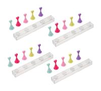 NIYANGLE 4pcs Acrylic Nail Display Stand Magnetic Nail Art Practice Base Mini Manicure Art Holder for Salon and Home DIY Training Tool