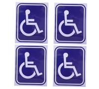 NIYANGLE 4pcs Adhesive Disabled Wheelchair Stickers for Car Windows Disability Sign Decals Easy Application Portable and Practical for Restrooms Elevators and Public Spaces