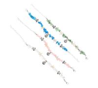 NIYANGLE 4pcs Adjustable Ocean Animal Charm Bracelets with Seashells Sea Star Sea Turtle Gravel Beads Weatherproof Stretchable Bohemian Coastal Jewelry for Beach Vacation and Summer Style