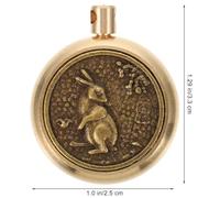 NIYANGLE 4pcs Antique Brass Chinese Zodiac Rabbit Charms Keychain Pendants for Jewelry Making Year of the Rabbit Craft Supplies Lucky Coin Accessories