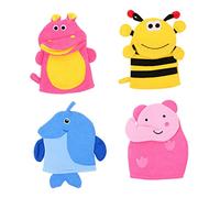 NIYANGLE 4pcs Bath Gloves for Boys and Girls Cartoon Boys and Girls Bath Glove Sponges Shower Scrubber for Body