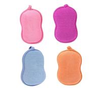 NIYANGLE 4pcs Bath Sponge Peanut Shape Body Scrubbers for Boy Girl Gentle Exfoliating Shower Brushes Skin Cleansing Massaging for Newborns Toddlers Boy Girl