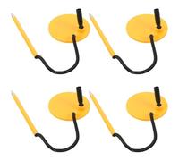 NIYANGLE 4pcs Black Ink Counter Secure Pens with Adhesive Base and Plastic Cord Desktop Gel Ink Pen for Bank Office School Reception Fine Tip Anti-theft Desk Holder