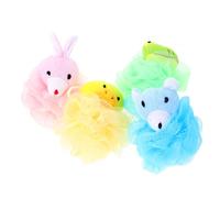 NIYANGLE 4pcs Boys and Girls Bath Sponge Bath Pouf Bomb Loofah Newborn to Boy Girl Friendly