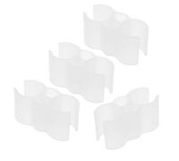 NIYANGLE 4pcs Broom Pole Clamp Dustpan Attachment Clip White Plastic Dual Connection Practical and Reliable Cleaning Tool for Household Sweeping