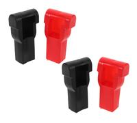 NIYANGLE 4pcs Car Battery Terminal Protector Covers Set in Silicone, Weather Resistant Insulating Caps for Positive and Negative Terminals, Fits Post Sizes, for Automotive and Industrial