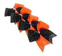 NIYANGLE 4pcs Cheerleader Hair Bows with Sparkly Rhinestones Bowknot Scrunchies for School Parties Stage Performances Adorable Hair Accessories