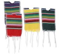 NIYANGLE 4pcs Colorful Cotton Wine Bottle Covers with Rainbow Pattern, Unique and Eye-catching Ponchos for Decorating Wine and Beer Bottles at Carnival Parties