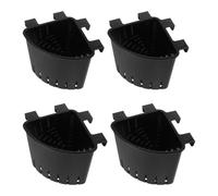 NIYANGLE 4pcs Corner Aquarium Planter Hanger for Fish Tanks, Black Plastic Hanging Plant Holder with Integrated Hook Design and Drainage Holes, Space Saving and Easy Attachment