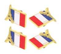 NIYANGLE 4pcs Creative Small Brooch Pins Set - Union Jack Flag, Statue of Liberty, Eiffel Tower, Heart-shaped Enamel Brooches for Women’s Costume Jewellery and Clothing Decoration