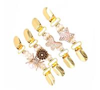 NIYANGLE 4pcs Duckbill Clip Cardigan Collar Clip Vintage Metal Abs Sweater Strong Functionality Elegant Design for Aunts and Mothers Cardigan Use Assorted style