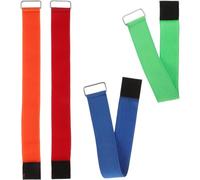 NIYANGLE 4pcs Elastic Legged Race Bands for Team Cooperation, Wear-resistant Tie Rope Straps with Red, Green, Blue, Orange Colors, Outdoor Group Game and Family Interaction Legs Tie Rope