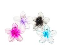 NIYANGLE 4pcs Flower Hairpin Hawaiian Floral Claw Clip Plumeria Claw Clip for Women Non Slip Hair Accessories for Summer