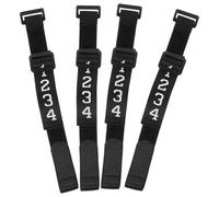NIYANGLE 4pcs Football Referee Numbered Bands with Sliding Clip Nylon Football down Indicator Wristbands for Youth Match Training in Black