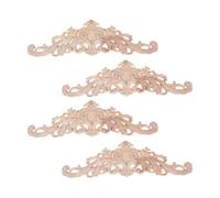 NIYANGLE 4pcs Furniture Wood Carved Appliques Wood Carved Onlay 30 * 8cm Material Fine Craftsmanship Elegant Classical Style Home Furniture Decor for DIY Home Decoration