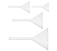 NIYANGLE 4pcs Glass Laboratory Funnels Thick Glass Construction with Smooth Edges Short Neck Triangular Funnels for Chemistry Lab Use Filling Tools for Analytical Experiments