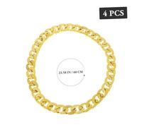 NIYANGLE 4pcs Hip-hop Style Male Neck Chains Gold Tone Punk Jewelry Accessories for Men Sparkling Faux Gold Costume Necklace for Parties and Special Occasions