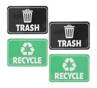 NIYANGLE 4pcs Magnetic Recycling Symbol Stickers for Trash Can and Walls, Waterproof and Scratch-resistant Decals with Quick Replacement, for Offices and Public Places