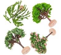NIYANGLE 4Pcs Miniature Model Trees for Crafts Lightweight Plastic Landscape Tree Decorations for Sand Table DIY Scenery Building Model Accessories