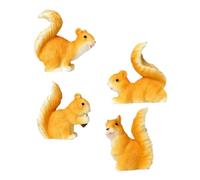 NIYANGLE 4pcs Miniature Resin Squirrel Figurines for Mini Garden Cake Decoration Whimsical Small Animal Ornaments for Indoor Outdoor Landscape Creative Tiny Lawn Accessories