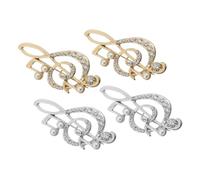 NIYANGLE 4pcs Music Note Brooch Pins Rhinestone Lapel Pins for Suit Scarves Sweaters Elegant Musical Jewelry Accessories for Women Musicians Birthday Wedding