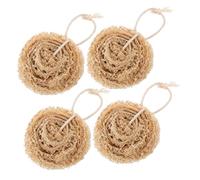 NIYANGLE 4pcs Natural Loofah Sponge Dish Scrubber Set Lightweight and Easy to Store Brown Loofah Sponges for Kitchen Cleaning and Washing up Dishes