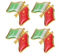 NIYANGLE 4pcs Pakistan China Friendship Flag Pin Metal Badge Brooch Patriotic Party Favor with Secure Pin Back for Clothes Jackets Backpacks Hats