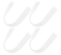 NIYANGLE 4pcs Pu Leather Welcome Sign Belt Holder Wall-Mounted Strap Hanger for Seating Chart Display Event Information Hanging in White