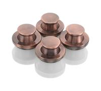 NIYANGLE 4pcs Recessed Concealed Cabinet Handles with Spring Loaded Mechanism, Zinc Alloy and Plastic Invisible Round Pulls for Tatami-Style Closets and Storage Units, Minimalist Design