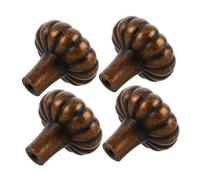 NIYANGLE 4pcs Retro Drawer Pull Knobs Antique French Brass Finish Metal Handles for Kitchen Cabinets Wardrobes Dressers Vintage Style Replacement Chest Handles