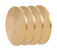 NIYANGLE 4pcs Round Copper Stamping Blanks for Hand-Operated Seals Ergonomic Metal Plates for Concave Convex Stamps Precise Engraving Tags for Craft Projects and DIY Use