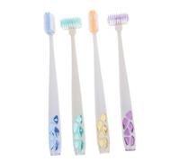 NIYANGLE 4pcs Shaped Rotating Toothbrush Soft Bristle Manual Travel Brush for Boys and Girls Household Use Complete Teeth Gum Care
