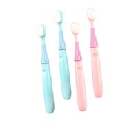 NIYANGLE 4Pcs Shaped Training Manual Toothbrushes with Extra Soft Bristles Fun Umbrella Design for Ages Easy to Clean Safe for Sensitive Gums