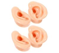 NIYANGLE 4pcs Silicone Ear Model Lifelike Practice Ear Dummy for Anatomy Jewelry Display Props Study Tool Soft Fake Human Mold