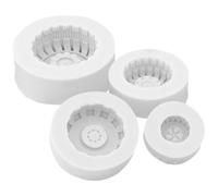NIYANGLE 4pcs Silicone Tire Shaped Baking Molds for Fondant Cake, Chocolate, Gum Paste - Multi-use Non-Stick Moulds for Car Tire Candy and Cupcake Decoration in Grey
