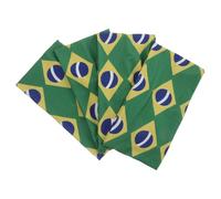 NIYANGLE 4pcs Soccer Headbands for Women and Men with Patriotic Brazil Flag Design, Wide Elastic Polyester Hairbands, Sweat Absorbing and Portable, for Game Day and Workouts