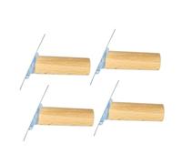 NIYANGLE 4pcs Solid Wood Hooks Modern Wall-Mounted Hat Hangers Rack for Baseball Caps Kitchen Towel Holder Rustic Natural Wooden Pegs for Bedroom Bathroom Living Organization