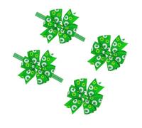 NIYANGLE 4pcs St Patrick's Day Hair Clip and Hair Band Set with Green Clover and Bowknot Design Easy to Clip and Hold for Party and Daily Life Accessories