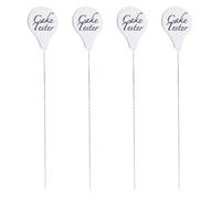 NIYANGLE 4pcs Stainless Steel Cake Tester Needles for Baking, Reusable Kitchen Cake Probes DIY Baking Tool for Bread, Cookies, and Pastry Testing, Black and White