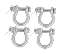 NIYANGLE 4pcs Stainless Steel Horseshoe Shaped Lifting Shackles Metal Bow Shackles for Towing Winch Vehicle Heavy-duty Corrosion-resistant