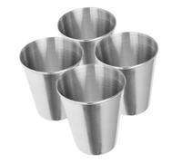 NIYANGLE 4pcs Stainless Steel Shot Glasses Compact Portable Unbreakable Metal Cups for Camping Hiking Travel Outdoor Use Dipping Sauce and Beverage Condiment Cups