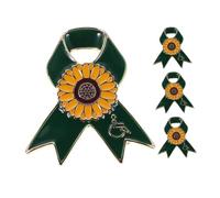 NIYANGLE 4pcs Sunflower Brooch Pins Lightweight Alloy Disability Awareness Badges for Charity Events Volunteer Activities and Support Campaigns Unique Jewelry Pins for Women