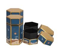 NIYANGLE 4pcs Vintage Metal Cigarette Boxes Small Canisters 50 G Airtight Moisture Retention Tobacco Storage Containers Blue on The Go Men’s Accessory