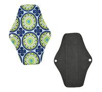 NIYANGLE 4pcs Washable Sanitary Napkins Reusable Bamboo Carbon Cloth Menstrual Pads for Women Nursing Mat Random Patterns Comfortable Skin Touch Easy to Clean